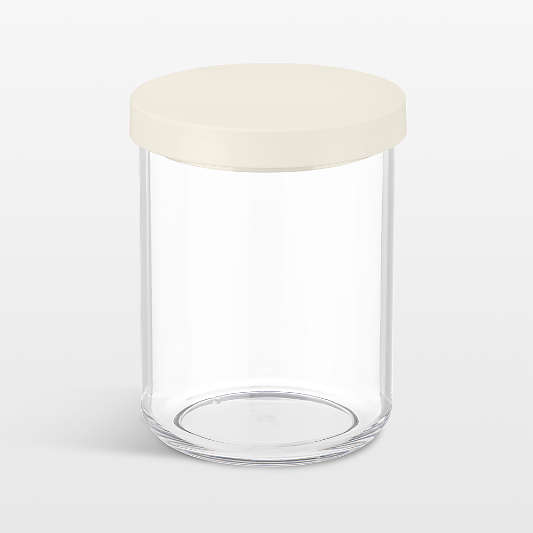 NeatMethod Small Clear Canister with Bone White Lid