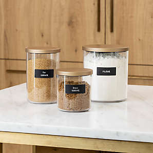 Clear/Copper Lids Glass Canisters (3-Piece Set)