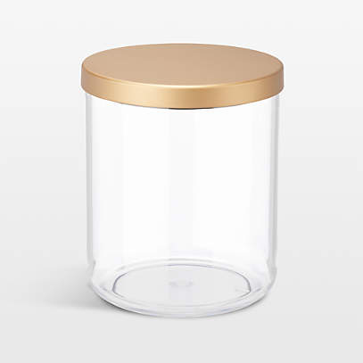 Crate & Barrel Small Glass Canister with Wood Lid + Reviews