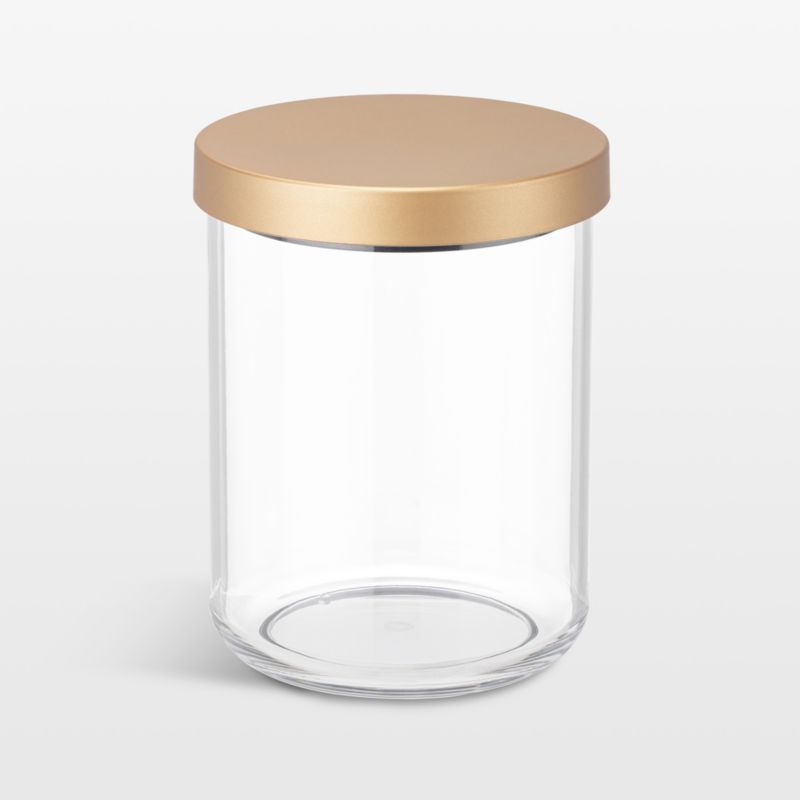 NeatMethod Small Clear Canister with Brass Lid + Reviews | Crate & Barrel