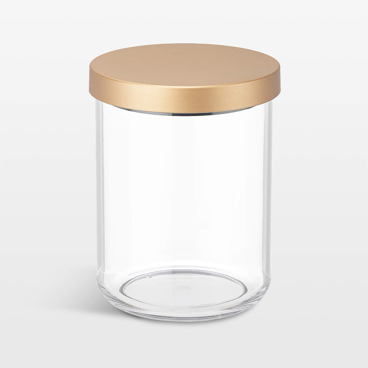 NeatMethod Small Clear Canister with Brass Lid | Crate & Barrel