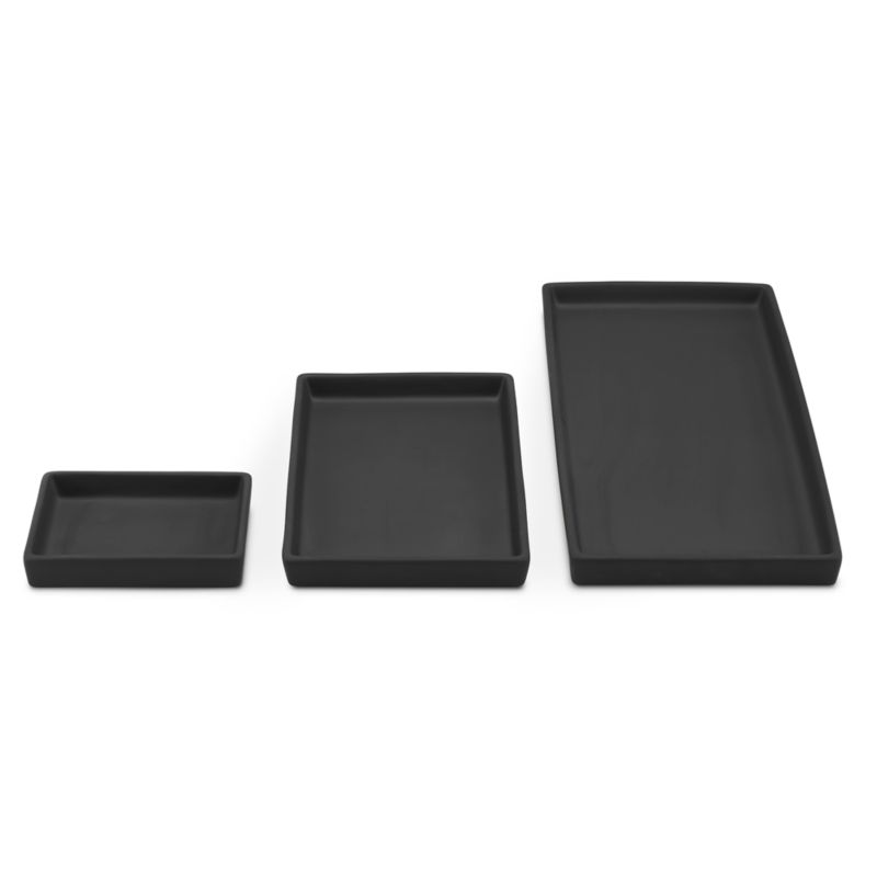 NeatMethod Black Ceramic Decorative Nesting Trays, Set of 3 - image 1 of 2