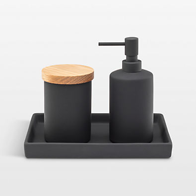 View NeatMethod Black Ceramic Bath Accessories Set details