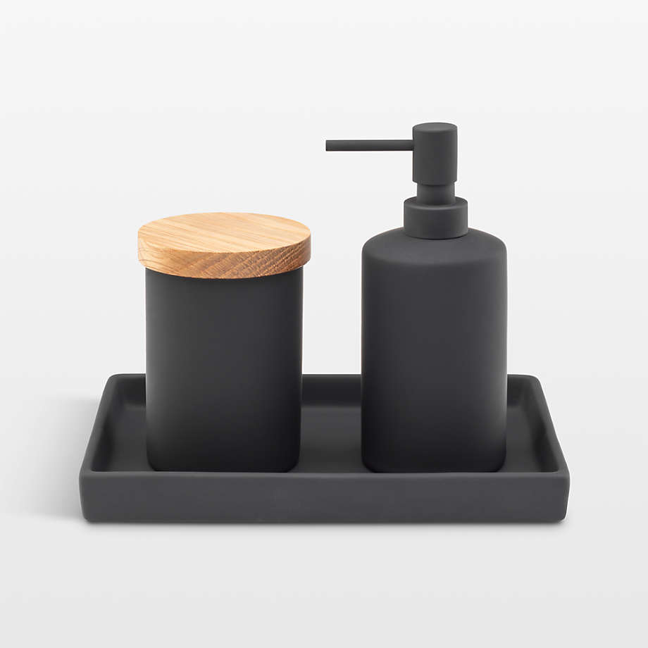 NeatMethod Black Ceramic Bath Accessories Set + Reviews | Crate & Barrel