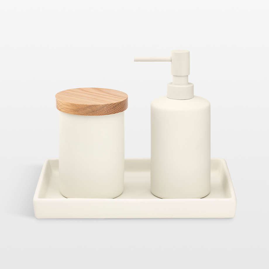 Kitchen Soap Dispenser Set with Tray , Ceramic Material,Durable