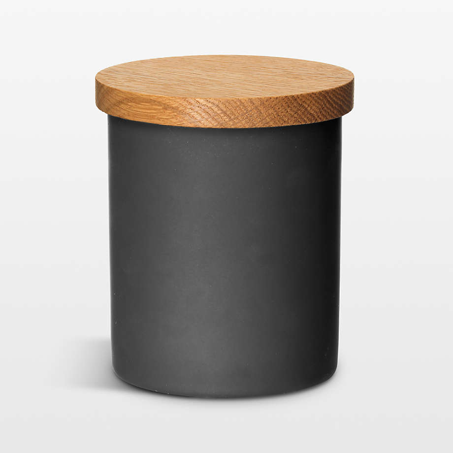 NeatMethod Small Black Ceramic Jar + Reviews Crate & Barrel