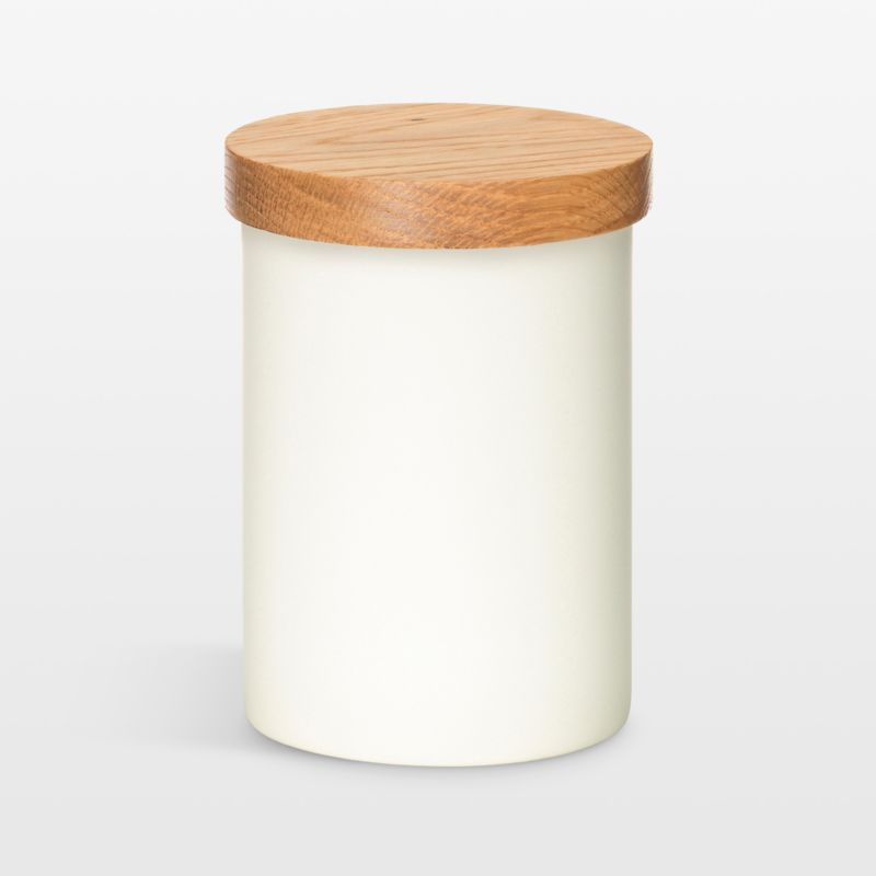 NeatMethod Small Bone White Ceramic Jar + Reviews | Crate & Barrel