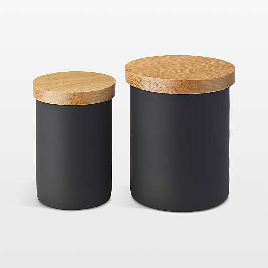 NeatMethod Black Ceramic Jars