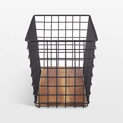 NeatMethod Small Black Metal Grid Storage Basket