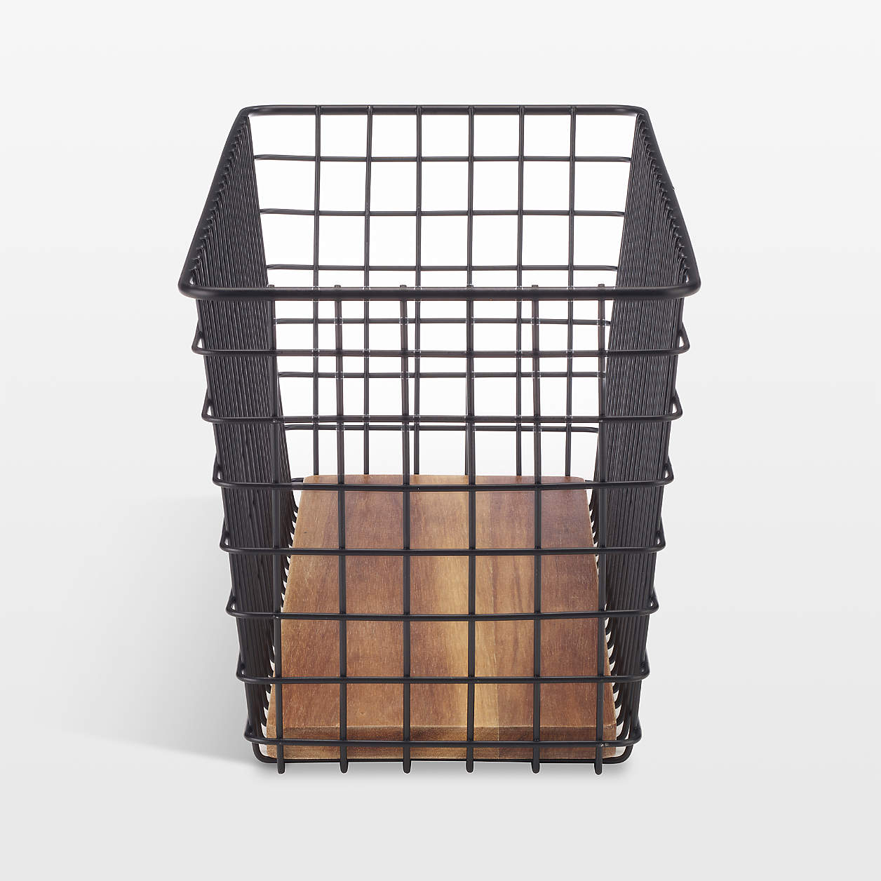 NeatMethod Small Black Metal Grid Storage Basket + Reviews Crate & Barrel