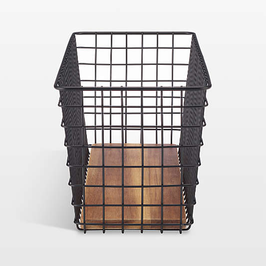 NeatMethod Small Black Metal Grid Storage Basket