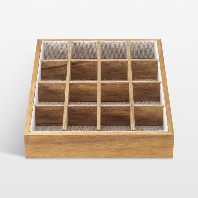 Viewing product image NeatMethod Lined Acacia Wood 16-Section Decorative Storage Tray - image 1 of 4