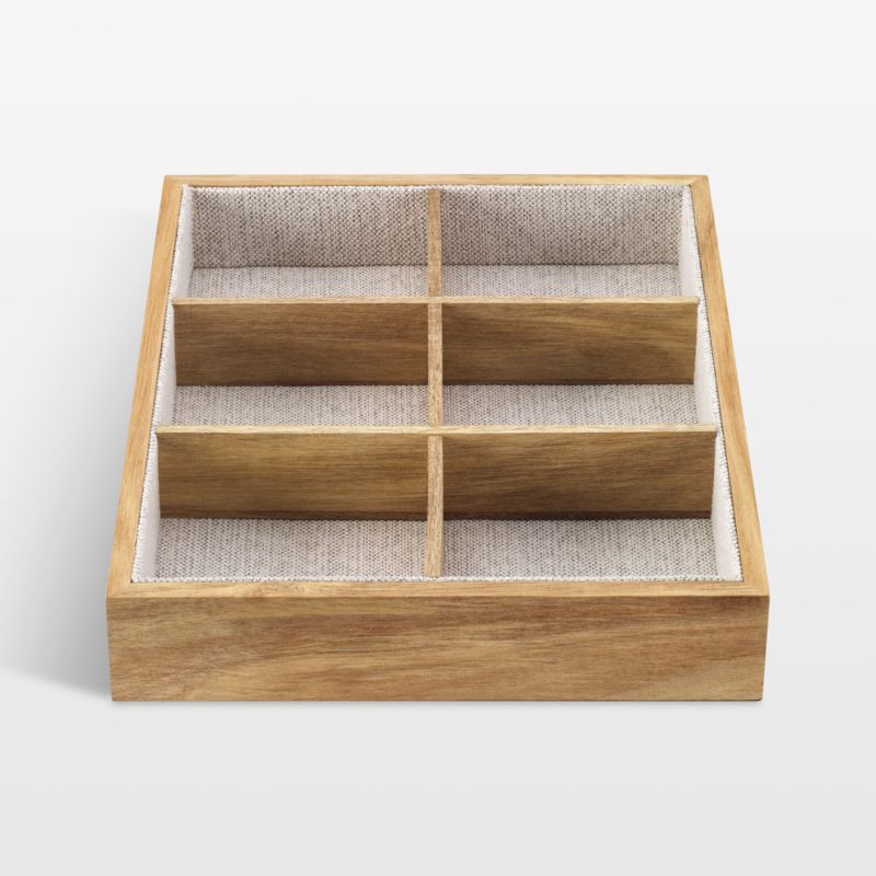 NeatMethod Lined Acacia Wood 6-Section Decorative Storage Tray - image 0 of 4