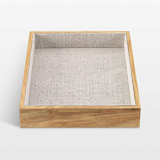 NeatMethod Lined Acacia Wood Decorative Storage Tray