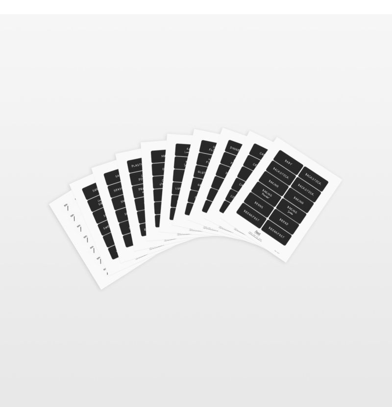 NeatMethod Black Pantry Labels Set | Crate & Barrel