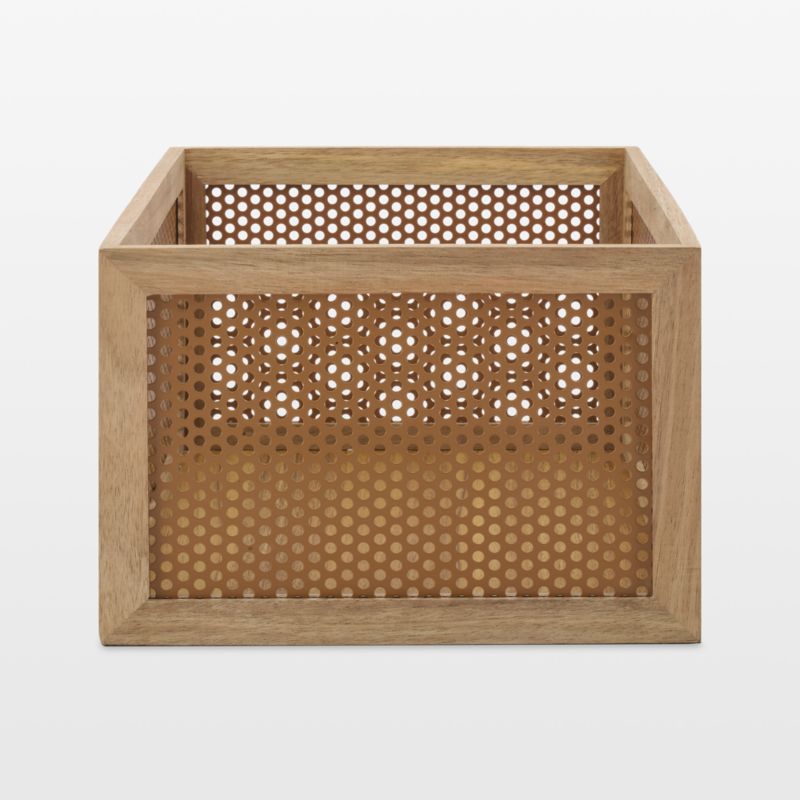 Wood and shop basket storage