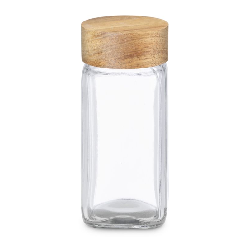 NeatMethod Glass Spice Jars with Acacia Wood Lids Set of 10 Reviews Crate Barrel