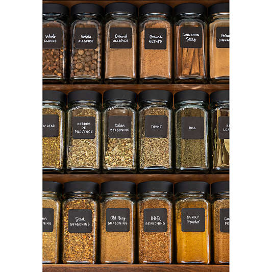 NeatMethod Glass Spice Jars with Black Lids, Set of 10