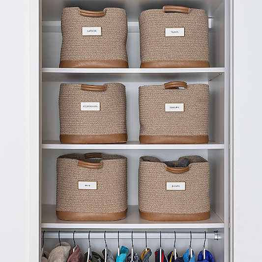 NeatMethod Vegan Sand Brown Leather Rope Storage Bin