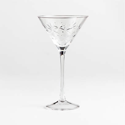 Library Hand-Cut Martini Glass, Set of 6 - Red