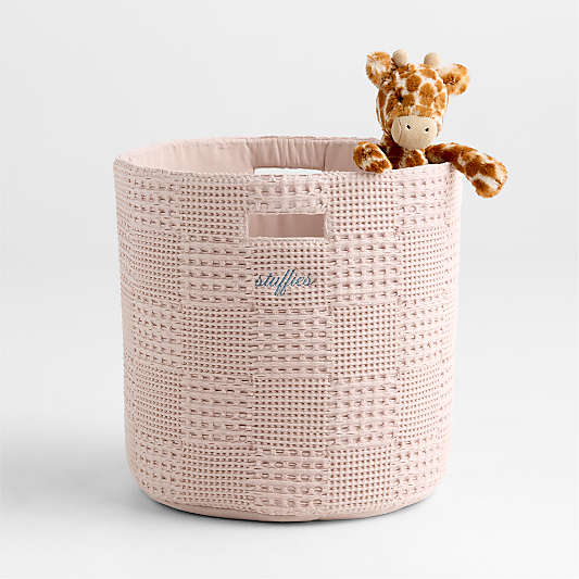 Nella Lilac Rose Organic Cotton Floor Storage Bin with Handles