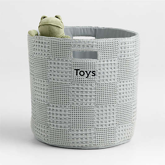 Nella Quarry Grey Organic Cotton Floor Storage Bin with Handles