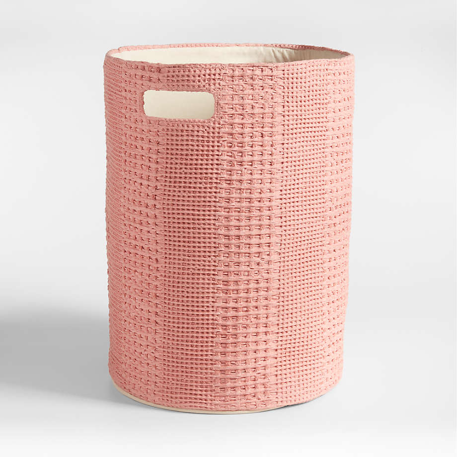 Nella Rose Pink Cotton Waffle Weave Kids Large Storage Bin with