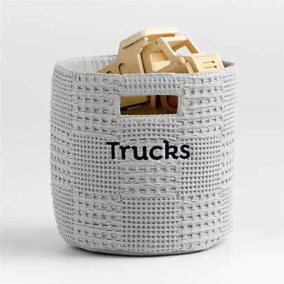 Nella Quarry Grey Shelf Storage Bin with Handles