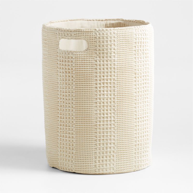 Nella Cream Cotton Waffle Weave Kids Hamper with Handles - image 5 of 10