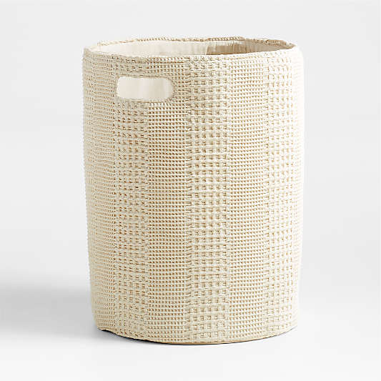 Nella Cream Cotton Waffle Weave Kids Hamper with Handles