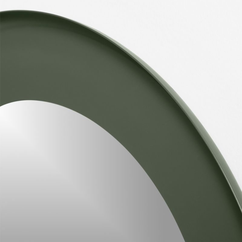 Nello Olive Green Metal 24" Round Wall Mirror - image 3 of 4