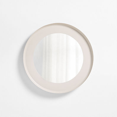 View Nello Cream Metal 24" Round Wall Mirror details