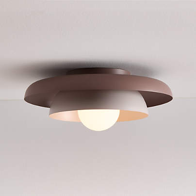 Nello Lilac Rose and Plum Rose Metal Saucer 18" Kids Flush Mount Ceiling Light
