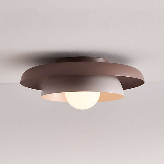 Nello Lilac Rose and Plum Rose Metal Saucer 18" Kids Flush Mount Ceiling Light