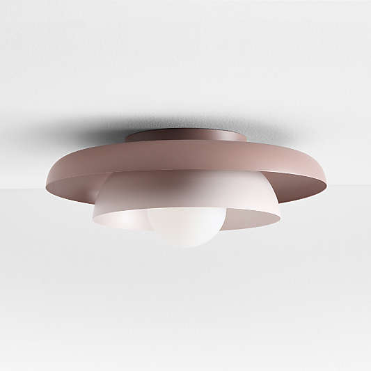 Nello Lilac Rose and Plum Rose Metal Saucer 18" Kids Flush Mount Ceiling Light