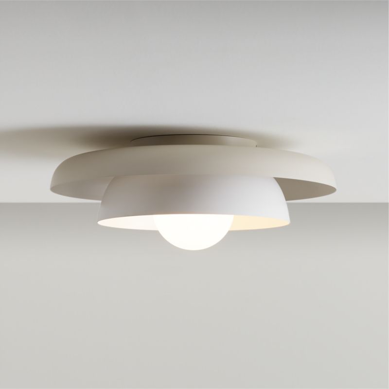 Nello White and Cream Metal Saucer 18" Kids Flush Mount Ceiling Light - image 0 of 9