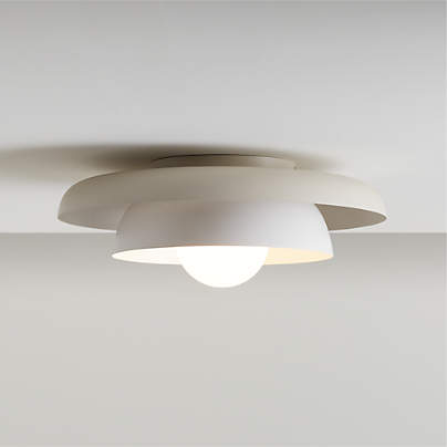 Nello White and Cream Metal Saucer 18" Kids Flush Mount Ceiling Light