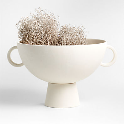 View Nerida White Footed Centerpiece Bowl 18" details