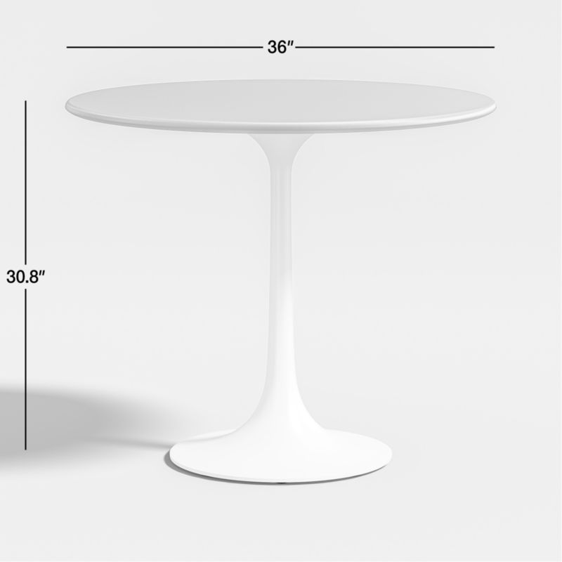 View Nero 36" Concrete Dining Table with White Base - image 3 of 7