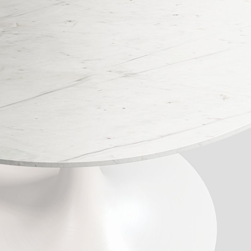 Nero 36" White Marble Dining Table with White Base - image 5 of 10