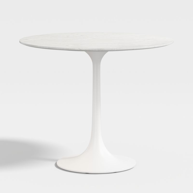 Nero 36" White Marble Dining Table with White Base - image 0 of 10