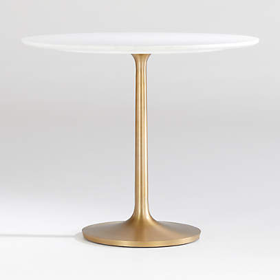 Nero White Marble Dining Table With, Brass Round Dining Table Base