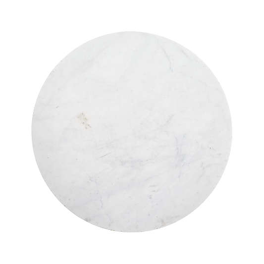 Nero Round White Marble Dining Table with Brass Base (36"-48")