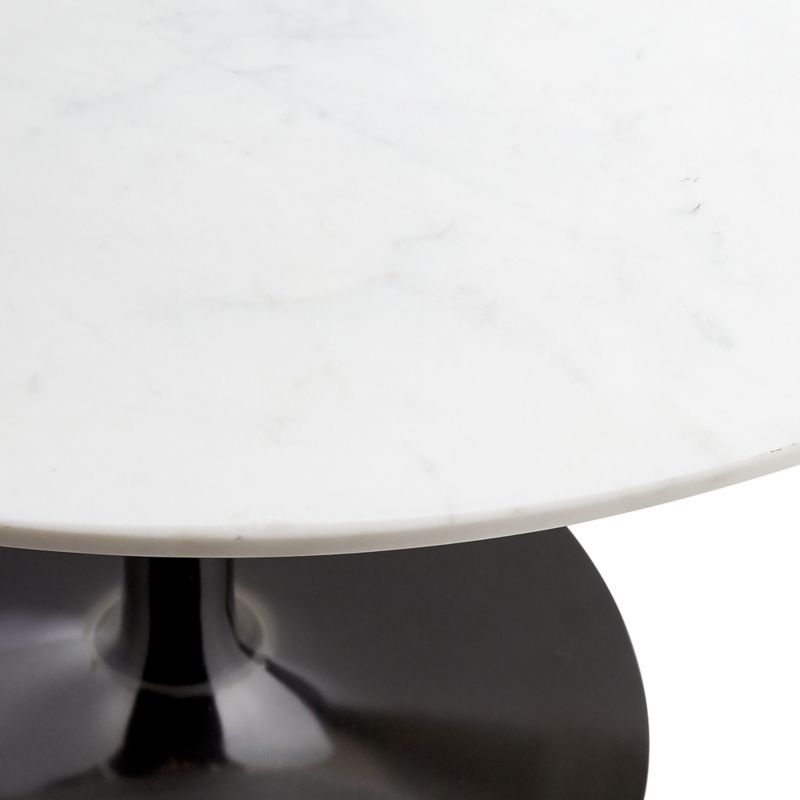 Nero 36" White Marble Dining Table with Matte Black Base