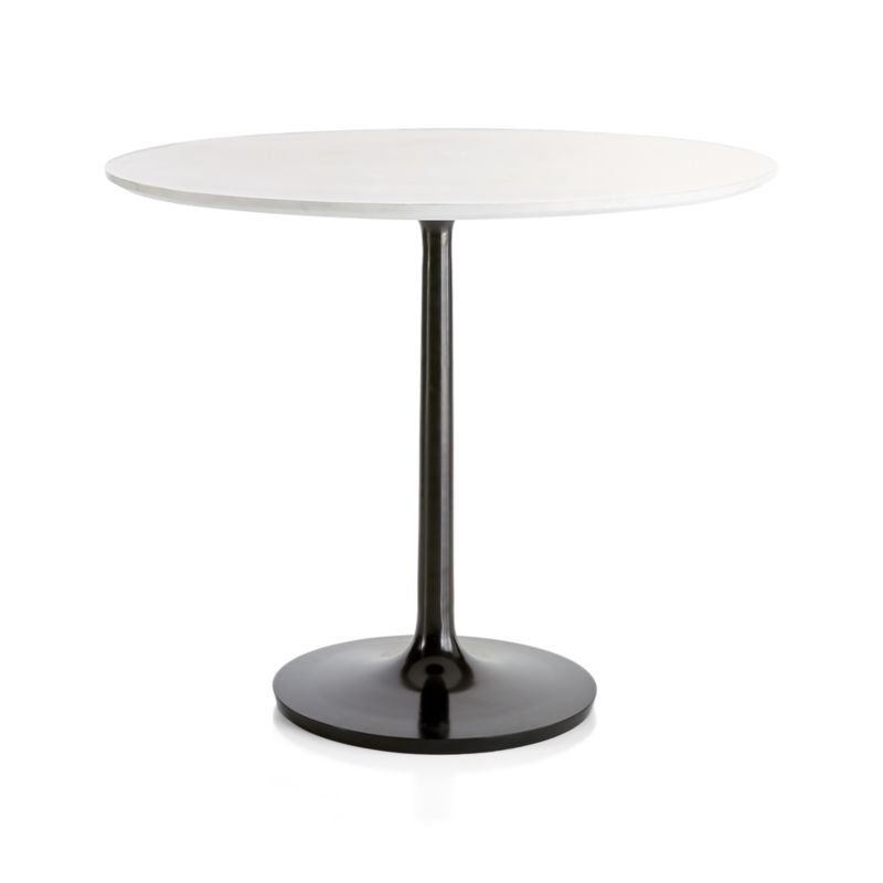 Nero 36" White Marble Dining Table with Matte Black Base