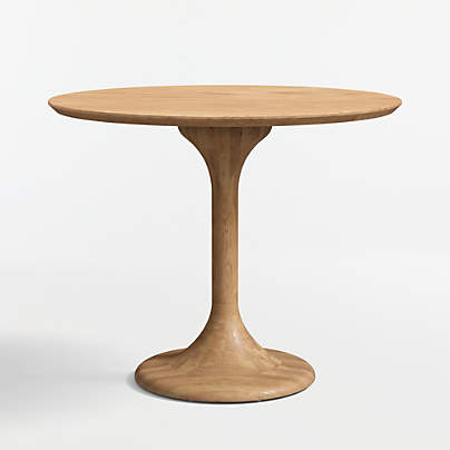 Nero 36" Natural Wood Round Dining Table