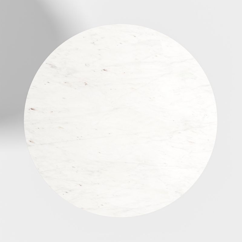 Nero 48" White Marble Dining Table with White Base