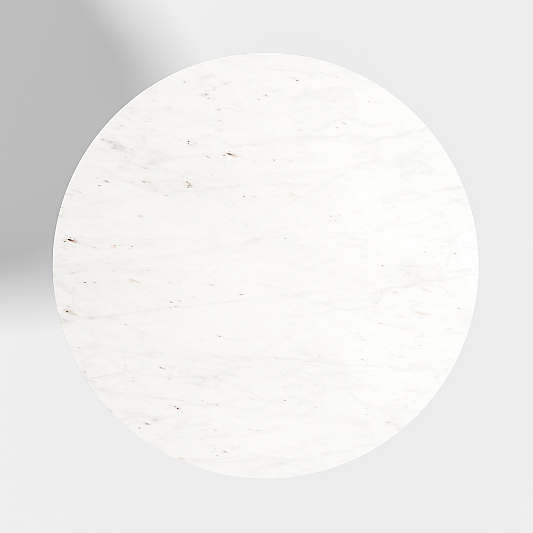 Nero Round White Marble Dining Table with White Base (36"-48")