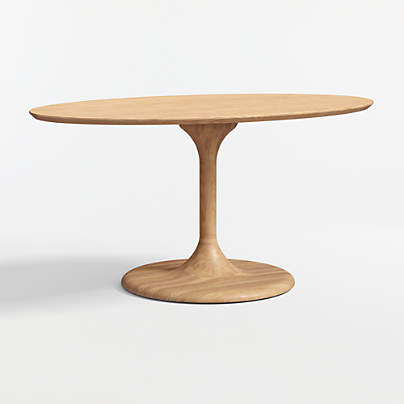 Nero 60" Natural Wood Oval Dining Table