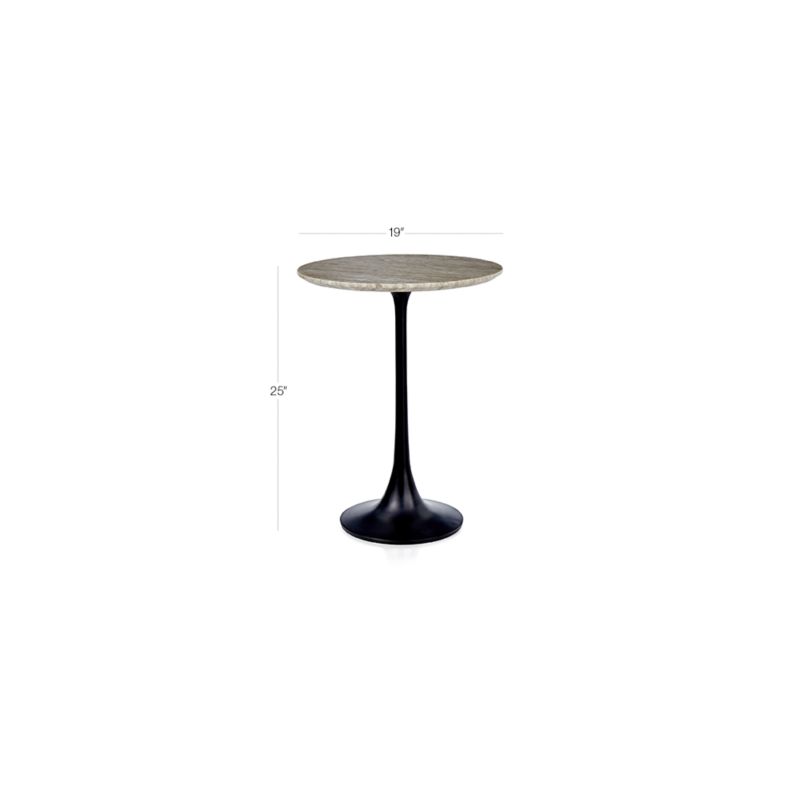 View Nero Brown Marble Round Accent Table - image 2 of 16